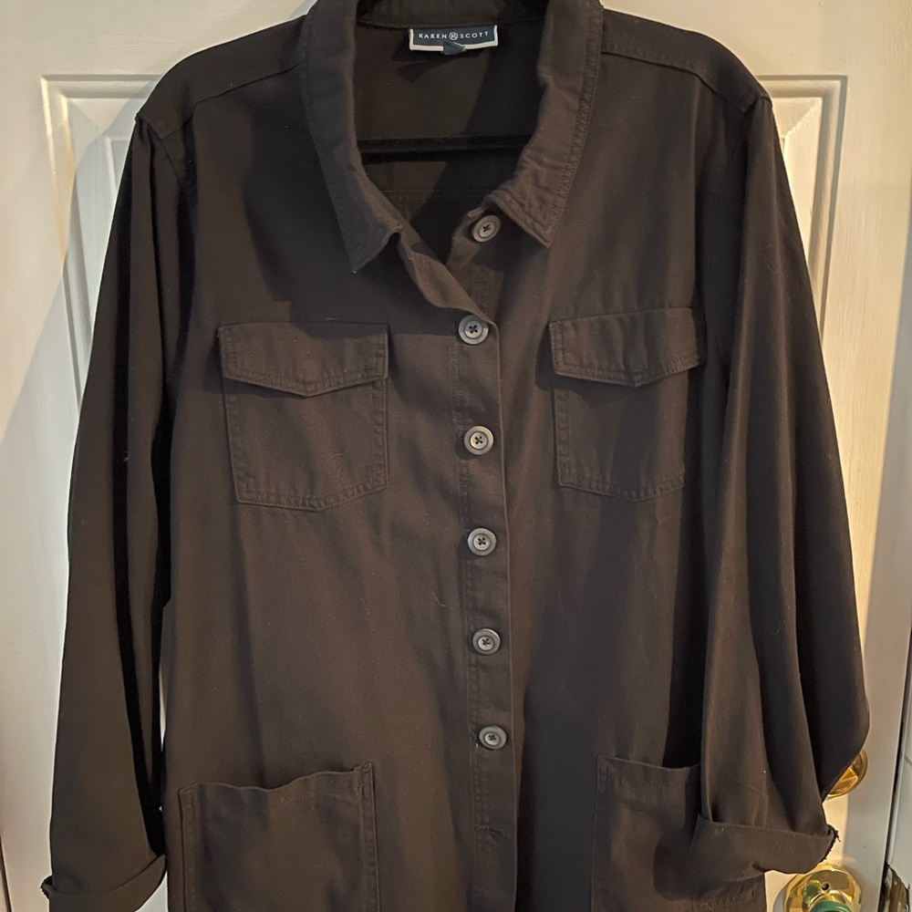 Karen Scott Classic Black Jean Jacket